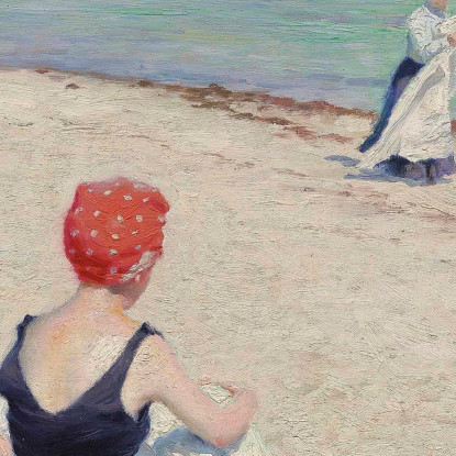 Sulla Spiaggia Falsterbro Paul Fischer pfs18 quadro stampato su tela