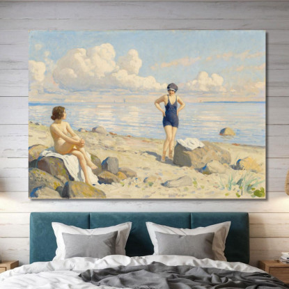 Sulla Spiaggia Paul Fischer pfs19 quadro stampato su tela