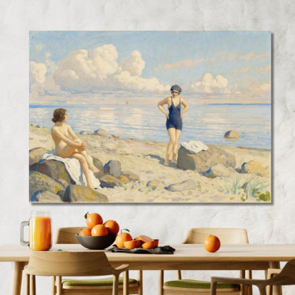 Sulla Spiaggia Paul Fischer pfs19 quadro stampato su tela