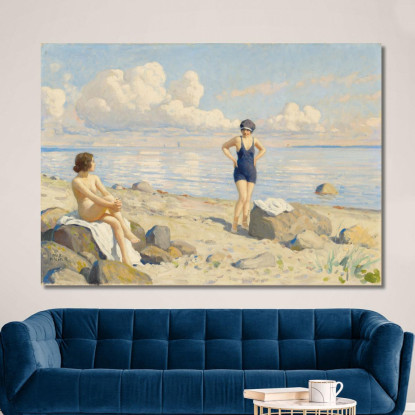 Sulla Spiaggia Paul Fischer pfs19 quadro stampato su tela