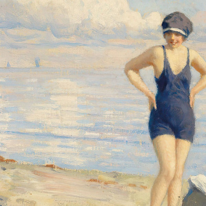 Sulla Spiaggia Paul Fischer pfs19 quadro stampato su tela