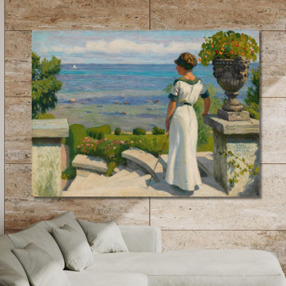 Sulla Terrazza Paul Fischer pfs21 quadro stampato su tela