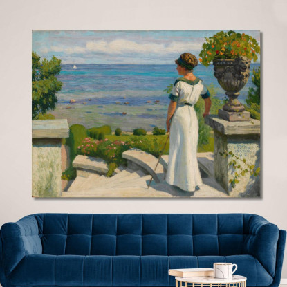 Sulla Terrazza Paul Fischer pfs21 quadro stampato su tela