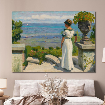 Sulla Terrazza Paul Fischer pfs21 quadro stampato su tela