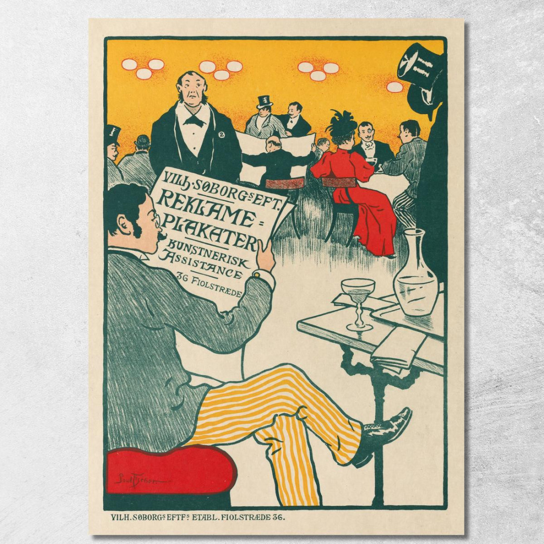 Manifesto Per La Mostra Dei Manifesti Artistici Di Wilhelm Söborg Paul Fischer pfs24 quadro stampato su tela