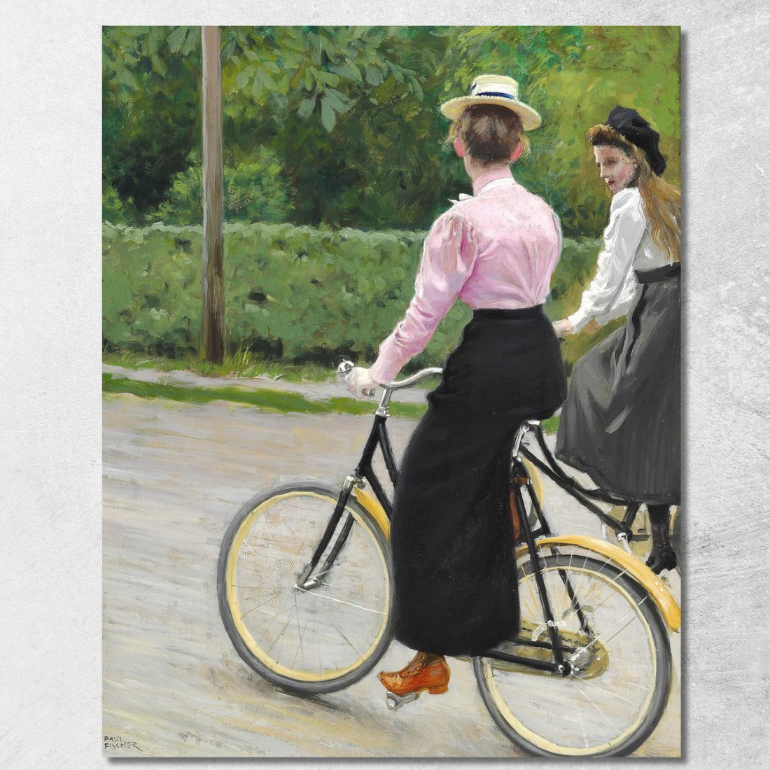 Durante Un Giro In Bicicletta In Una Giornata Estiva Paul Fischer pfs26 quadro stampato su tela