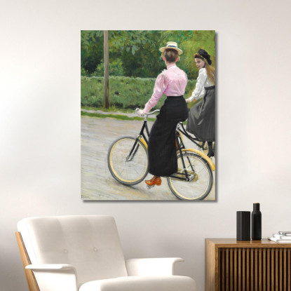 Durante Un Giro In Bicicletta In Una Giornata Estiva Paul Fischer pfs26 quadro stampato su tela