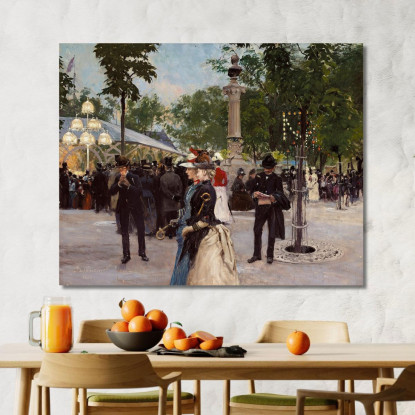 Serata Estiva A Tivoli Paul Fischer pfs27 quadro stampato su tela