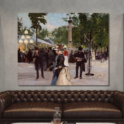 Serata Estiva A Tivoli Paul Fischer pfs27 quadro stampato su tela