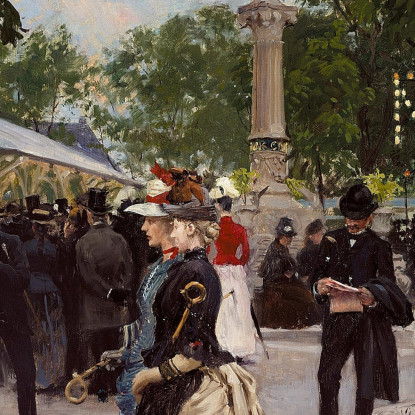 Serata Estiva A Tivoli Paul Fischer pfs27 quadro stampato su tela