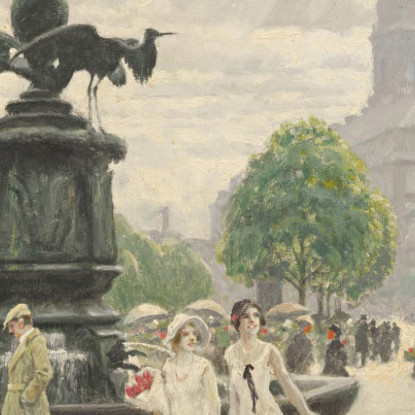 La Vivace Piazza Amager Di Copenaghen Paul Fischer pfs29 quadro stampato su tela