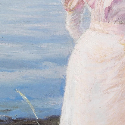 Sulla Spiaggia Di Hellerup. Sm. Elisabeth Fischer E La Sig Paul Fischer pfs37 quadro stampato su tela