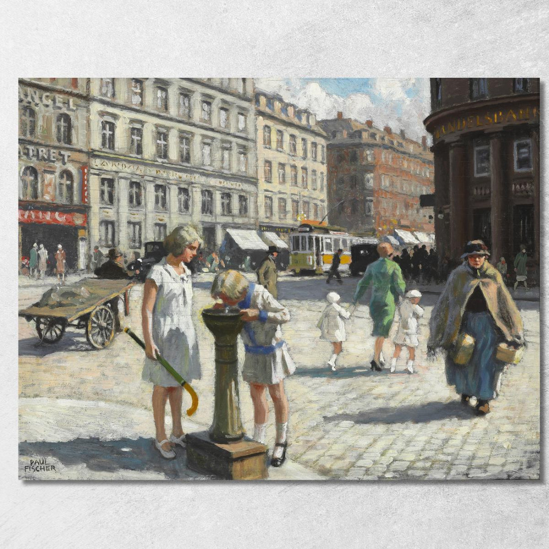 Al Trianglen Di Copenhagen In Una Calda Giornata Estiva Paul Fischer pfs38 quadro stampato su tela