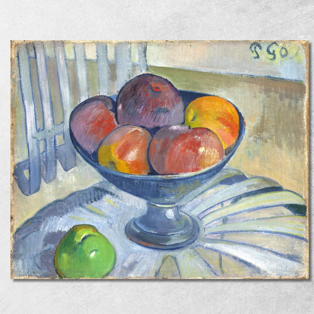 Piatto Di Frutta Su Una Sedia Da Giardino Paul Gauguin pgg30 quadro stampato su tela