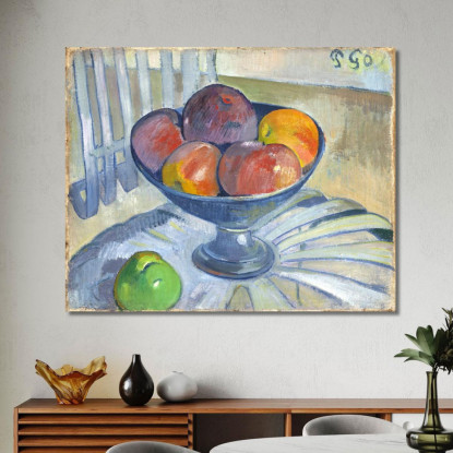 Piatto Di Frutta Su Una Sedia Da Giardino Paul Gauguin pgg30 quadro stampato su tela