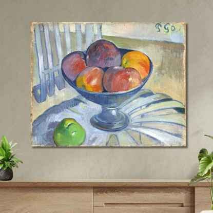 Piatto Di Frutta Su Una Sedia Da Giardino Paul Gauguin pgg30 quadro stampato su tela