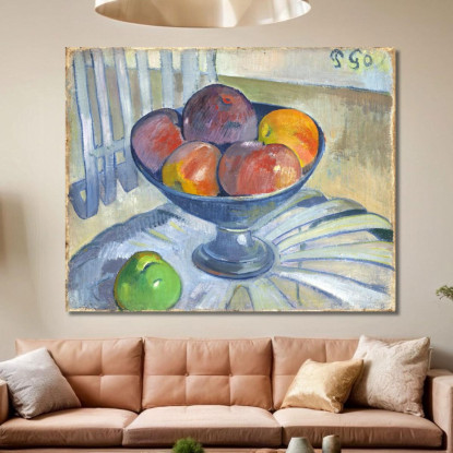 Piatto Di Frutta Su Una Sedia Da Giardino Paul Gauguin pgg30 quadro stampato su tela