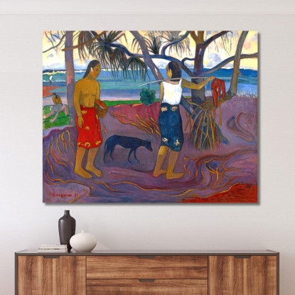 I Raro Te Oviri Sotto Il Pandano Paul Gauguin pgg33 quadro stampato su tela