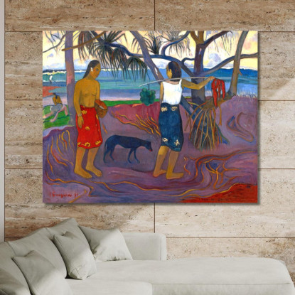 I Raro Te Oviri Sotto Il Pandano Paul Gauguin pgg33 quadro stampato su tela