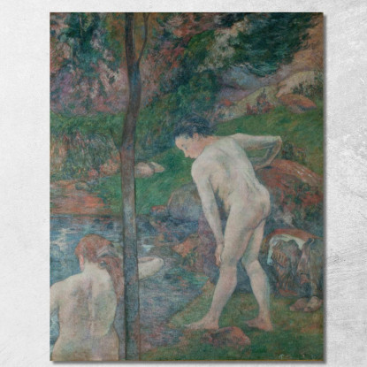 Fare Il Bagno O Due Bagnanti Paul Gauguin pgg37 quadro stampato su tela
