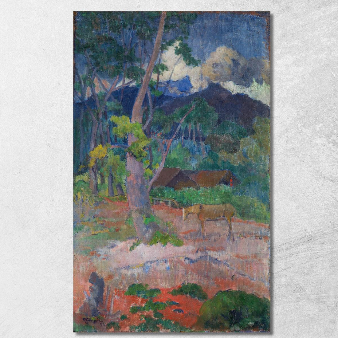 Paesaggio Con Un Cavallo Paul Gauguin pgg50 quadro stampato su tela