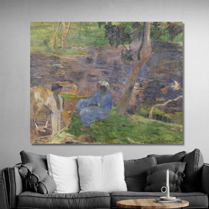 Sulle Rive Del Fiume In Martinica Paul Gauguin pgg72 quadro stampato su tela