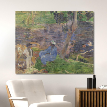 Sulle Rive Del Fiume In Martinica Paul Gauguin pgg72 quadro stampato su tela