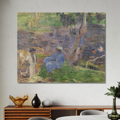 Sulle Rive Del Fiume In Martinica Paul Gauguin pgg72 quadro stampato su tela