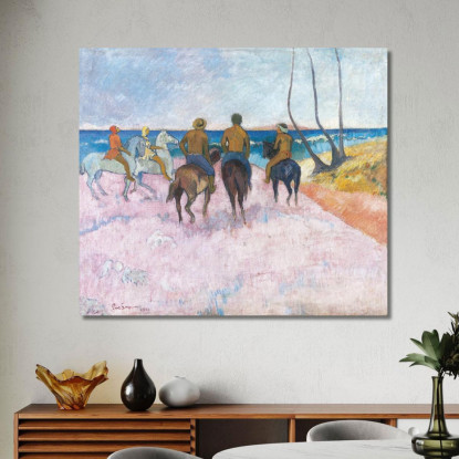 Cavalieri Sulla Spiaggia I Paul Gauguin pgg86 quadro stampato su tela