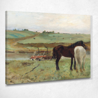 Cavallo In Un Prato 1871 Edgar Degas edg39 quadro stampato su tela