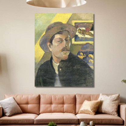 Autoritratto Con Cappello Paul Gauguin pgg93 quadro stampato su tela