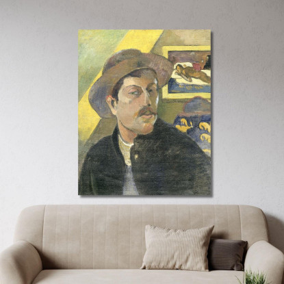 Autoritratto Con Cappello Paul Gauguin pgg93 quadro stampato su tela
