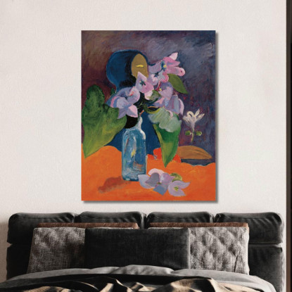 Natura Morta Con Fiori E Idolo Paul Gauguin pgg101 quadro stampato su tela