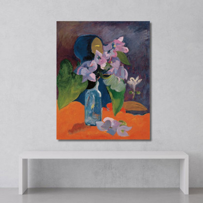 Natura Morta Con Fiori E Idolo Paul Gauguin pgg101 quadro stampato su tela
