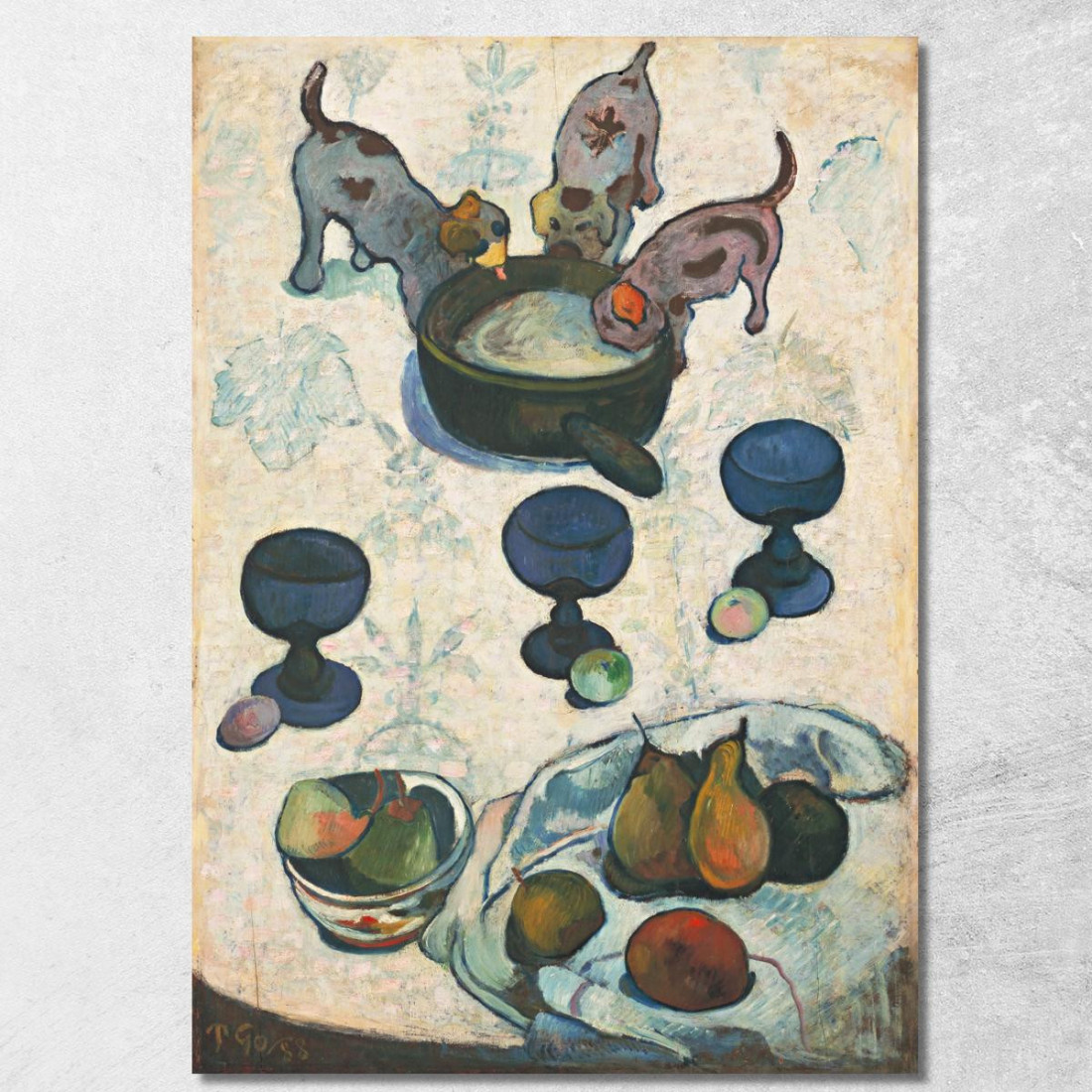 Natura Morta Con Tre Cuccioli Paul Gauguin pgg107 quadro stampato su tela