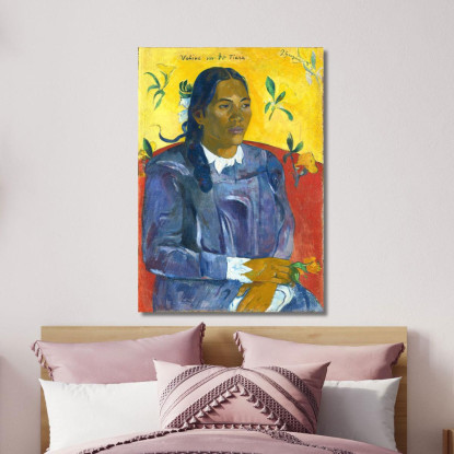 Donna Tahitiana Con Un Fiore Paul Gauguin pgg113 quadro stampato su tela