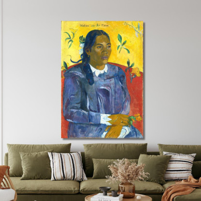Donna Tahitiana Con Un Fiore Paul Gauguin pgg113 quadro stampato su tela