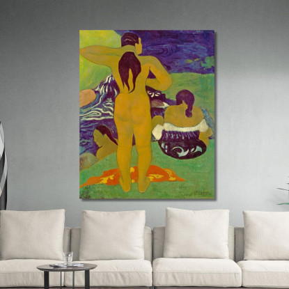 Donne Tahitiane Che Fanno Il Bagno Paul Gauguin pgg114 quadro stampato su tela