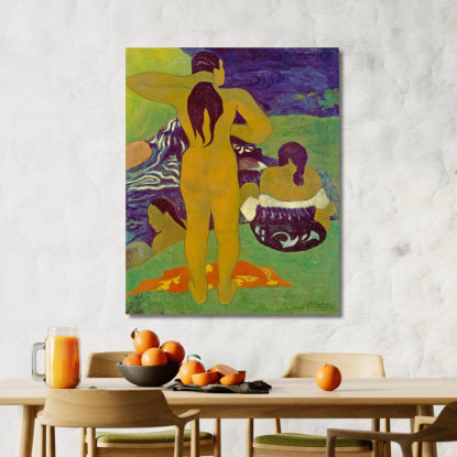 Donne Tahitiane Che Fanno Il Bagno Paul Gauguin pgg114 quadro stampato su tela