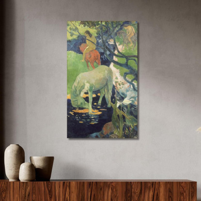 Il Cavallo Bianco Paul Gauguin pgg144 quadro stampato su tela