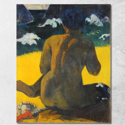 Vahine No Te Miti Donna Sulla Spiaggia Paul Gauguin pgg153 quadro stampato su tela