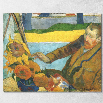 Vincent Van Gogh Dipinge I Girasoli Paul Gauguin pgg156 quadro stampato su tela