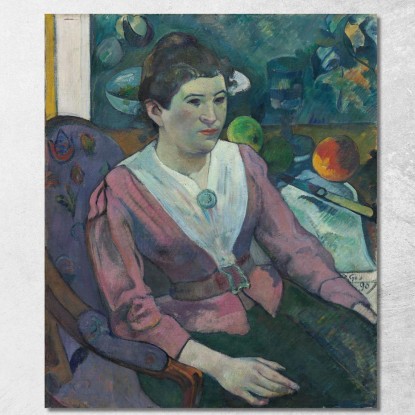 Donna Davanti A Una Natura Morta Di Cézanne Paul Gauguin pgg163 quadro stampato su tela