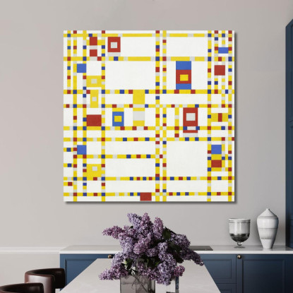 Boogie-Woogie Di Broadway Piet Mondrian pmn1 quadro stampato su tela