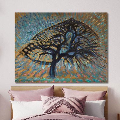 Versione Puntinista Del Melo Piet Mondrian pmn17 quadro stampato su tela