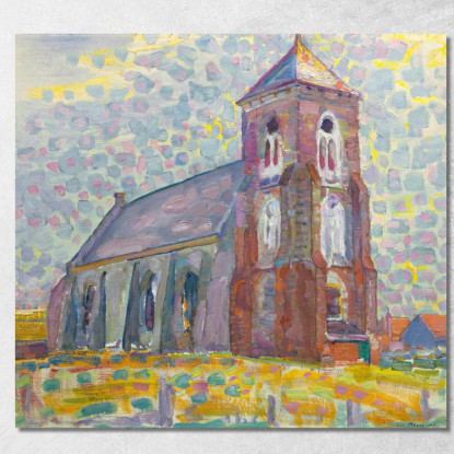 Chiesa A Zoutelande Piet Mondrian pmn21 quadro stampato su tela