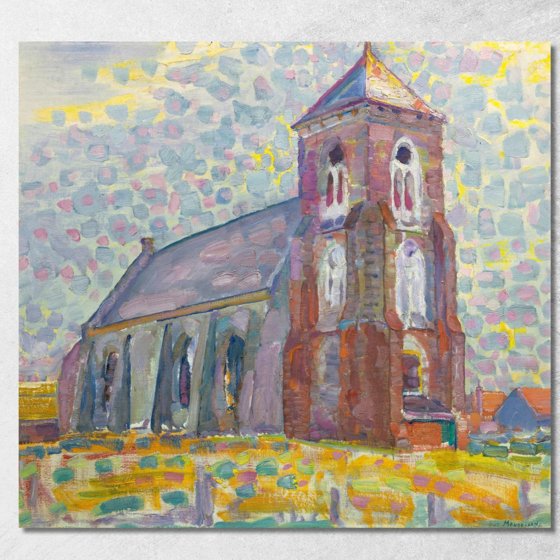Chiesa A Zoutelande Piet Mondrian pmn21 quadro stampato su tela