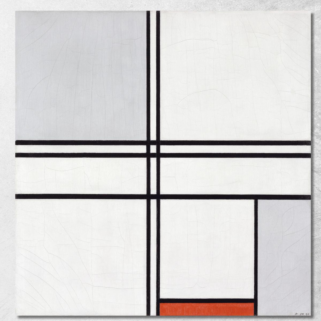 Composizione N. 1 Grigio-Rosso Piet Mondrian pmn22 quadro stampato su tela