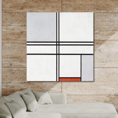 Composizione N. 1 Grigio-Rosso Piet Mondrian pmn22 quadro stampato su tela