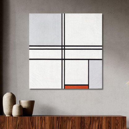 Composizione N. 1 Grigio-Rosso Piet Mondrian pmn22 quadro stampato su tela